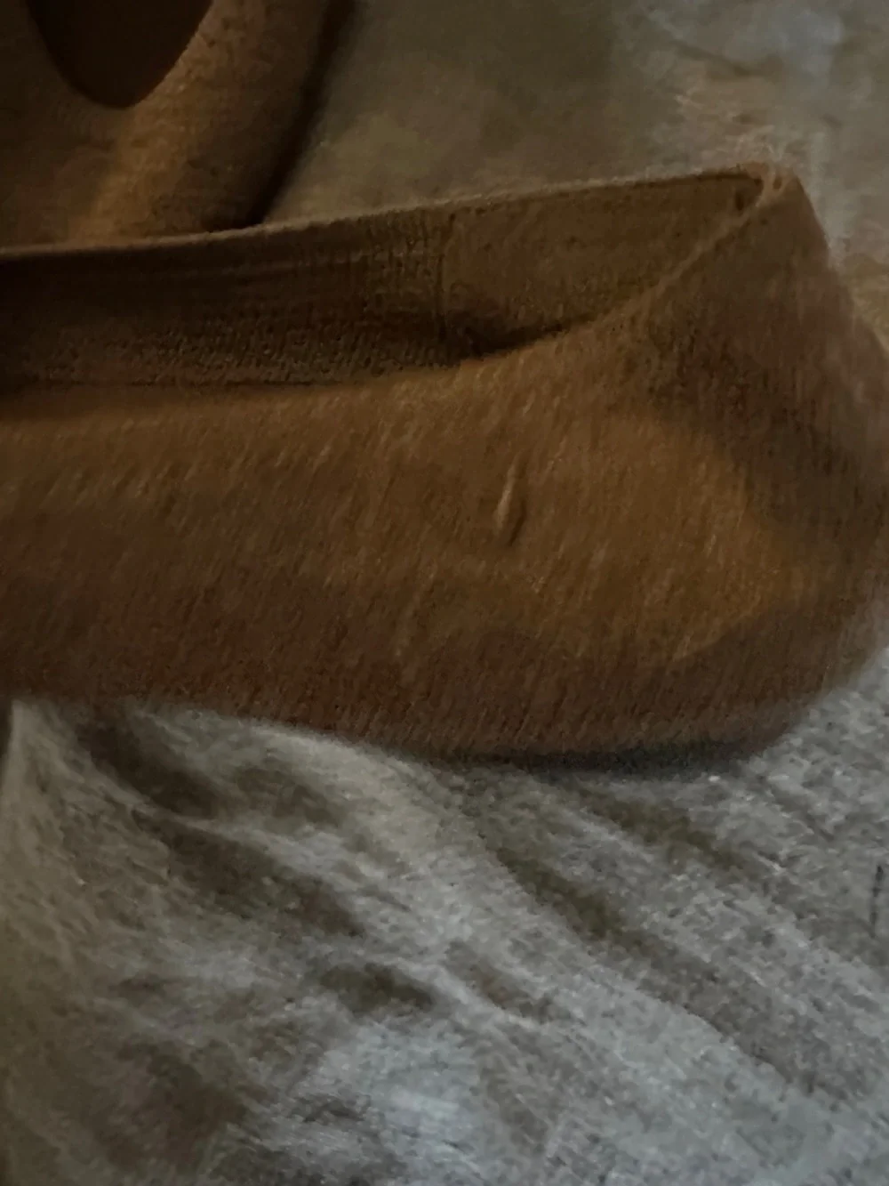 Pointed Knit Ballet Flats in Taupe - Picture 2 of 4